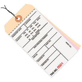 Global Industrial™ 3 Part Carbonless Inv. Tag 8000-8499 Pre Wired#8 6-1/4""L x 3-1/8""W 500/Pk