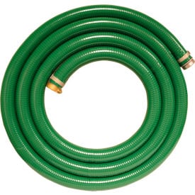 Apache 98128055 3"" x 20' Green PVC Water Suction Hose Assembly w/M x F Aluminum Short Shank Fittings