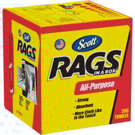 Scott Rags in a Box 10"" x 12"" 200/Box White - KIM75260