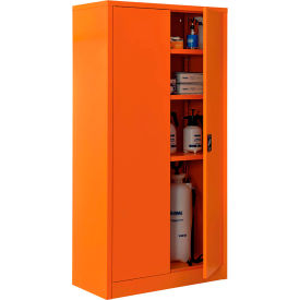 Global Industrial™ Emergency Preparedness Cabinet 36""Wx18""Dx72""H Orange Unassembled