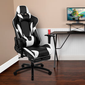 Flash Furniture X10 Racing Style Gaming Chair w/Reclining Back & Footrest LeatherSoft Black
