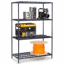 Nexel® 4 Shelf Nexelon® Blue Heavy Duty Wire Shelving Unit Starter 48""W x 24""D x 63""H