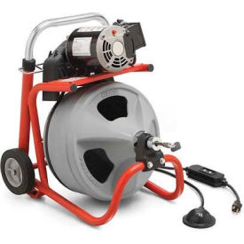 RIDGID® K-400 Drum Machine W/Bulb Auger & Gloves 115V 60HZ1/3HP 75""L x 1/2""W Cable