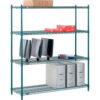 Nexel® 4 Shelf Poly-Green® Wire Shelving Unit Starter 54""W x 14""D x 63""H