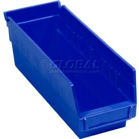 Global Industrial™ Plastic Nesting Storage Shelf Bin 4-1/8""W x 11-5/8""L x 4""H Blue