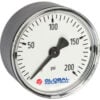 Global Industrial 2"" Pressure Gauge 160 PSI/KG/CM2 1/4"" NPT CBM Plastic