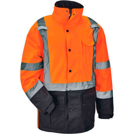 Ergodyne® GloWear® 8384 Hi-Vis Quilted Parka Winter Jacket Small Orange