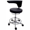 ShopSol Vinyl Lab Stool with Moveable Arm - Black