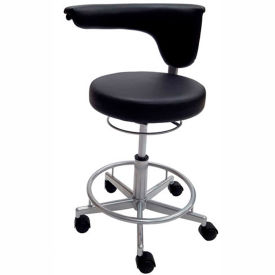 ShopSol Vinyl Lab Stool with Moveable Arm - Black