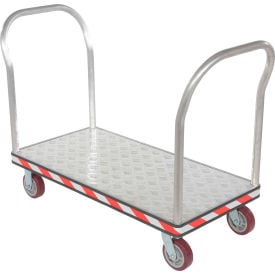 Aluminum Treadplate Deck Platform Truck ATP-C-2448-2HDL 2 Handles 3600 Lb. Cap.