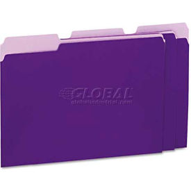 Universal® Recycled Interior File Folders 1/3 Cut Top Tab Letter Violet 100/Box