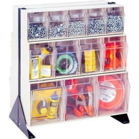 Quantum Tip Out Bin Floor Stand QFS224-24- Double Sided 24"" H Gray