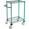 Nexel® 2 Shelf Cart Poly-Green® 24""L x 18""W x 40""H Polyurethane Swivel Casters