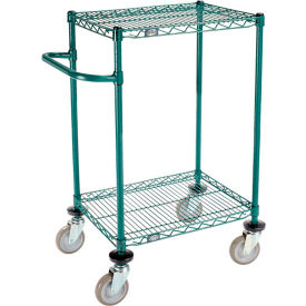 Nexel® 2 Shelf Cart Poly-Green® 24""L x 18""W x 40""H Polyurethane Swivel Casters