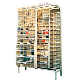 Quantum Gondola QS-305-36 Free Standing Slider System With 36 Bins Ivory