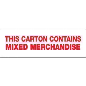 Tape Logic® Carton Sealing Tape Mixed Merchandise 3"" x 110 yds. Red/White