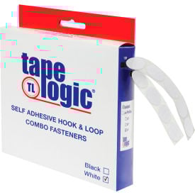 Tape Logic® Hook & Loop Tape Individual Dots with Adhesive 1/2""L x 1/2""W White Pack of 200