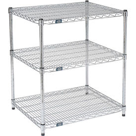 Nexel® 3 Shelf Chrome ESD Wire Shelving Unit Starter 72""W x 30""D x 34""H