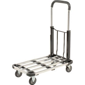 Global Industrial™ Folding Platform Truck with Telescopic Aluminum Deck 300 Lb. Capacity