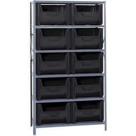 Quantum QSBU-700 Shelving With 10 Giant Hopper Bins Black 42x18x75