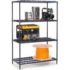 Nexel® 4 Shelf Poly-Z-Brite® Heavy Duty Wire Shelving Unit Starter 30""W x 24""D x 74""H