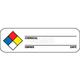 NMC WOL3 Hazard Warning Labels 1"" X 3"" Red/Yellow/White/Blue PSP