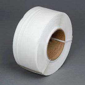 Global Industrial™ Machine Grade Strapping 1/4""W x 18000'L x 0.024"" Thick 8 x 8"" Core White