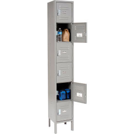Global Industrial™ Capital® 6-Tier 6 Door Box Locker 12""W x 18""D x 78""H GrayUnassembled