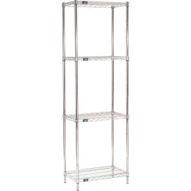 Nexel® 4 Shelf Chrome Wire Shelving Unit Starter 30""W x 14""D x 86""H
