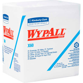 Wypall X60 Wipers 1/4 Fold 12-1/2"" x 13"" White 76 Wipes/Box 12/Case - KIM34865