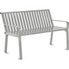 Global Industrial 4' Outdoor Bench with Back Vertical Steel Slat Gray