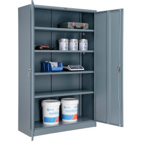 Global Industrial™ Storage Cabinet Turn Handle 48""W x 18""D x 78""H Gray Unassembled