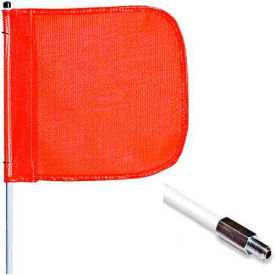 12' Heavy Duty Standard Threaded Hex Base Warning Whip w/o Light 12""x11"" Orange Rectangle Flag