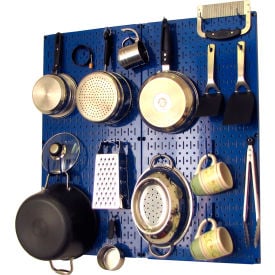 Wall Control Kitchen Pegboard Pack Storage & Organization Kit Blue 32"" X 32"" X 6""