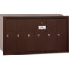 3500 Series 4B+ Vertical Mailbox 6 Doors Recessed Mounted Bronze USPS Access