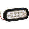 6-1/2"" Oval 10 LED Clear Backup Light w/ Grommet & Plug - 5626310