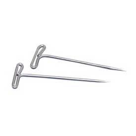 GEM® T-Pins 2"" Length 9/16"" Width Head Silver 100/Pack