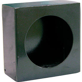 Single Round Black Steel Light Cabinet W/ End Lamp Hole - Min Qty 2