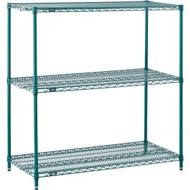 Nexel® 3 Shelf Poly-Green® Wire Shelving Unit Starter 30""W x 18""D x 34""H