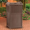 Suncast Resin Wicker Trash Hideaway Java