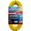 U.S. Wire 73050 50 Ft. Three Conductor Yellow Temp-Flex Lighted Plug Cord 14/3 Ga. 300V 15A