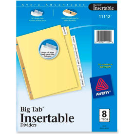 Avery WorkSaver Big Tab Insertable Divider Blank 8.5""x11"" 8 Tabs Clear