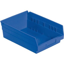 Global Industrial™ Plastic Nesting Storage Shelf Bin 8-3/8""W x 11-5/8""L x 4""H Blue