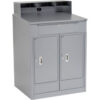 Global Industrial™ Cabinet Shop Desk w/ Riser & 2 Cabinets 34-1/2""W x 30""D Gray