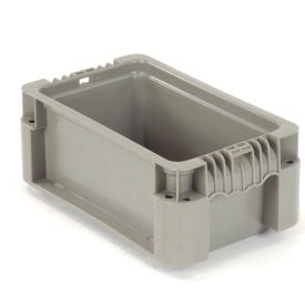Global Industrial™ Stackable Straight Wall Container Solid 12""L x 7-3/8""W x 5""H Gray