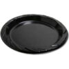 Genuine Joe® Plastic Hot/Cold Plates 9"" Dia. Black 125/Pack