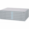 5-Drawer Steel Flat File for 30"" x 42"" Documents Gray