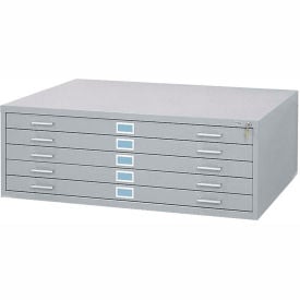 5-Drawer Steel Flat File for 30"" x 42"" Documents Gray