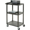 Plastic Audio Visual & Instrument Cart 32 X 24 X 40 Three Shelves