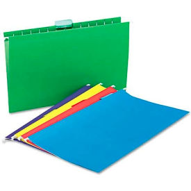 Universal® Hanging File Folders 1/5 Tab 11 Point Legal Assorted Colors 25/Box